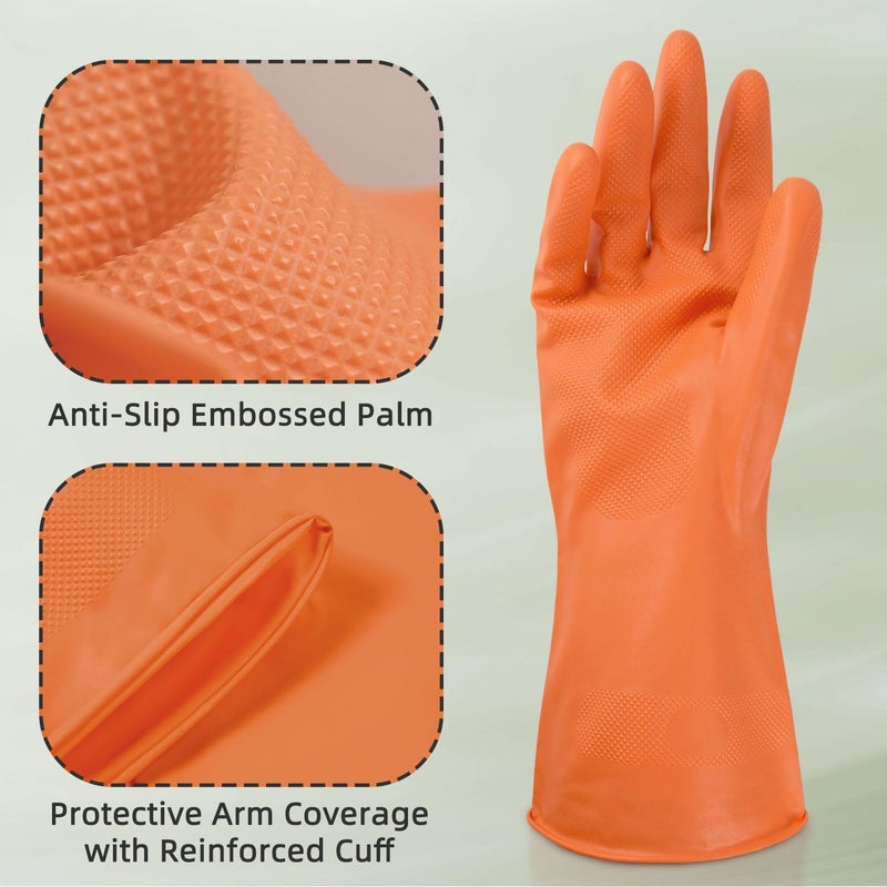 Cleanbear Synthetic Rubber Gloves, Medium Size, 11.8 Inches, 3 Pairs 3 Colors for Household Cleaning, Dishwashing and Other Home Cleaning Use - Image 4